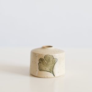 Handgemaakte Wensvaasjes met Natuurblad Afdruk | Keramieken Vaasje voor Steun, Troost & Betekenisvolle Cadeau